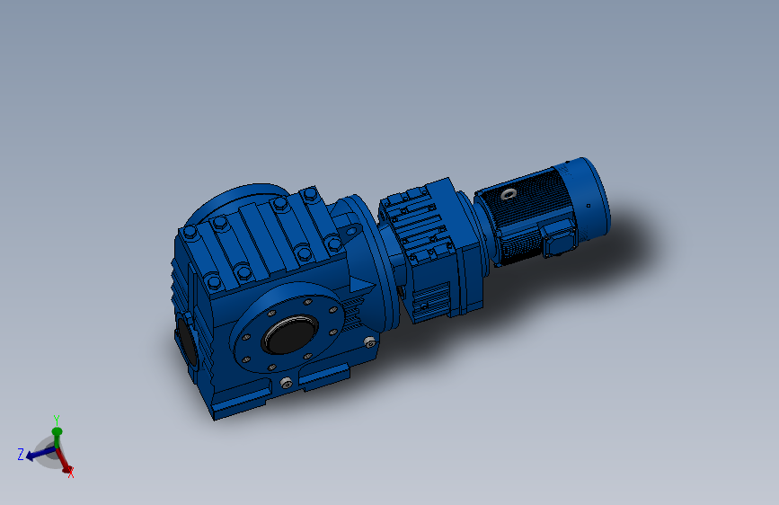 SAZ87R57组合式斜齿-蜗轮蜗杆减速机SAZ87R57-Y0.25-4P-2054-M1-0°-A