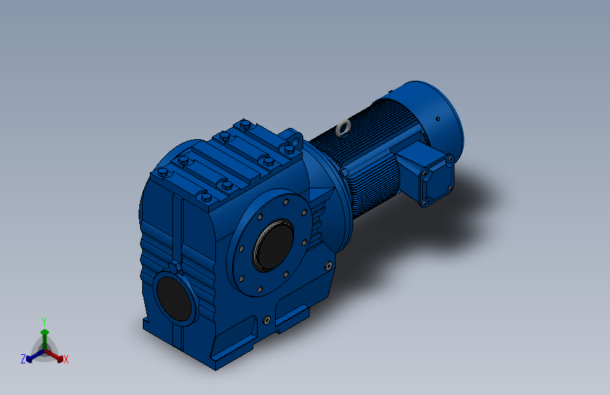 SAZ97小法兰空心轴安装斜齿-蜗轮蜗杆减速机SAZ97-YV2.2-4P-187.89-M1-0°-A