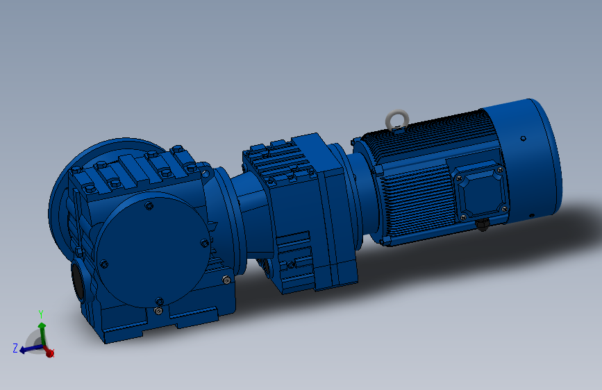 SF47R17组合式斜齿-蜗轮蜗杆减速机SF47R17-Y0.18-4P-229-M1-0°-B