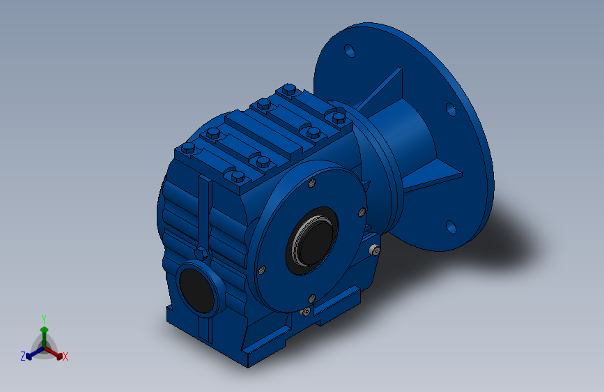 SA47ZP蜗轮蜗杆减速机SA47-17-M1-B-Φ25-P80_SOLIDWORKS 2018_模型图纸下载 – 懒石网