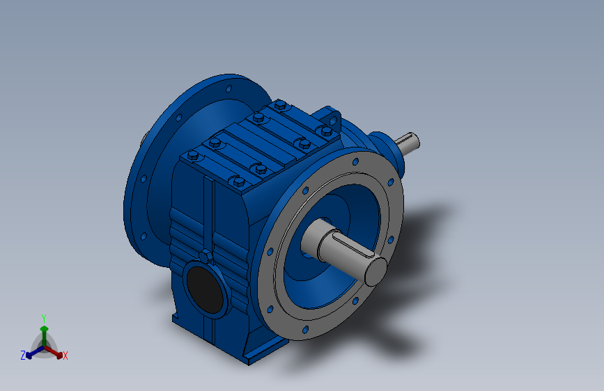 SFS97轴输入的斜齿-蜗轮蜗杆减速机SF97S97-20.16-M1-A+B_SOLIDWORKS 2018_模型图纸下载 – 懒石网