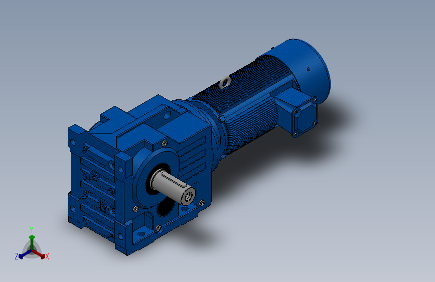 K77底脚轴伸式安装螺旋锥齿轮减速机K77-YBE0.37-6P-135.28-M1-0°-A