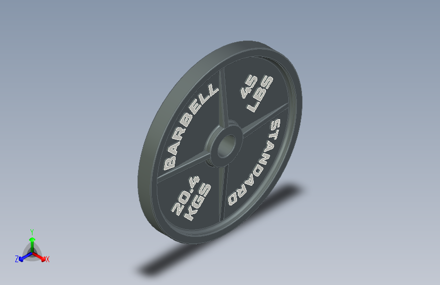 杠铃配重板_Inventor ipt_模型图纸下载 – 懒石网