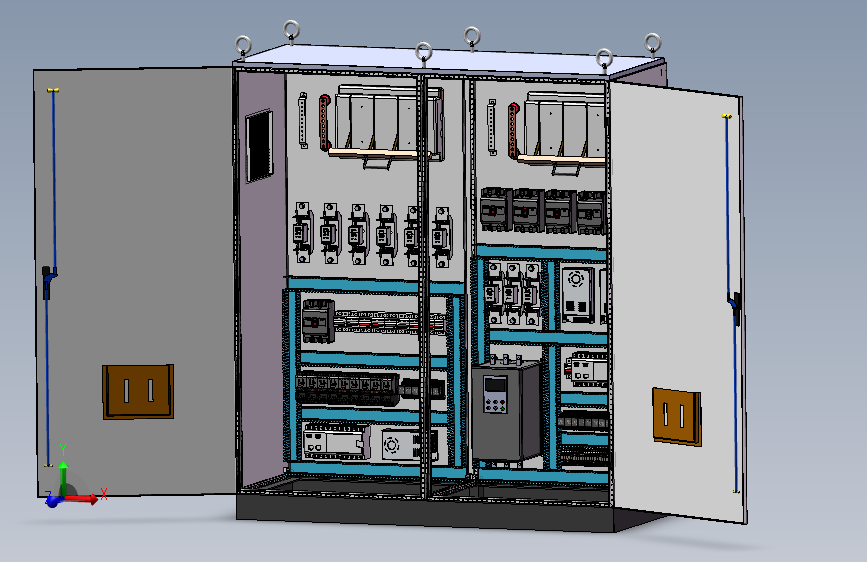 双柜组装刀开关风机软启动plc控制柜