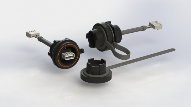 Buccaneer连接器 前面板安装引线USB A连接器PX0843 带密封盖PX0733