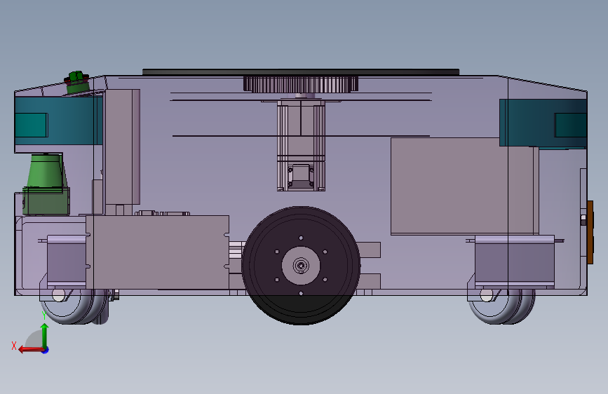 K2767-仓储物流二维码导航AGV自动引导运输小车 背面视图