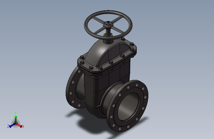K3131-DN200闸阀_SOLIDWORKS 2012_模型图纸下载 – 懒石网
