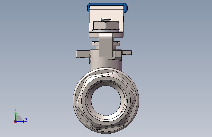 K4005-½304不锈钢两片式球阀_SOLIDWORKS 2019_模型图纸下载 – 懒石网