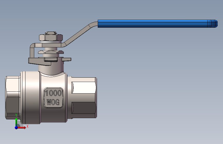 K4005-½304不锈钢两片式球阀_SOLIDWORKS 2019_模型图纸下载 – 懒石网