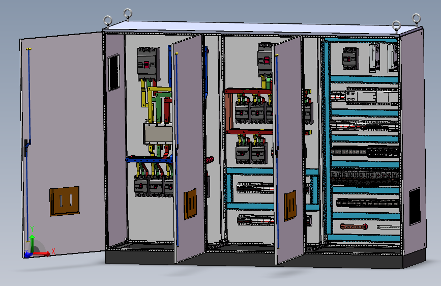 三柜组装双电源630A电源柜plc控制柜