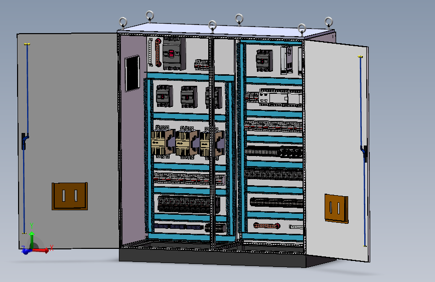 双柜组装120A交流接触器plc控制柜