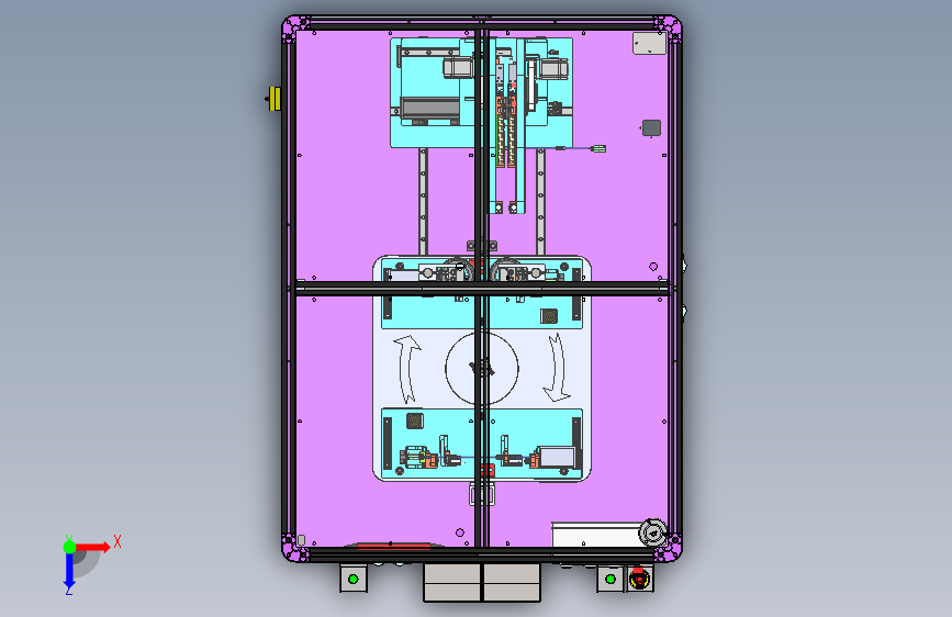 K6524-1642x1100x1922机架非标设备框架台架 俯视图