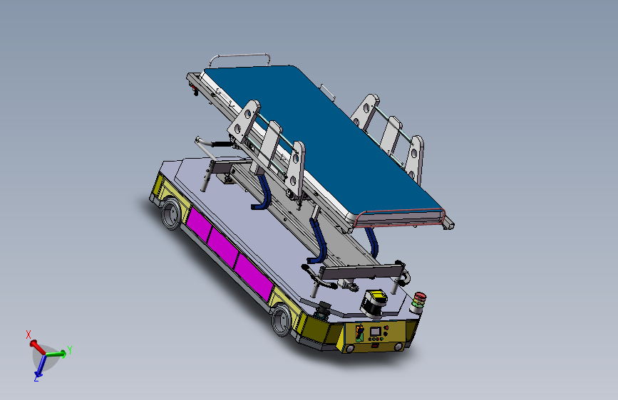 激光导航AGV底座的医用移动床模拟三维SW模型==1227087===200