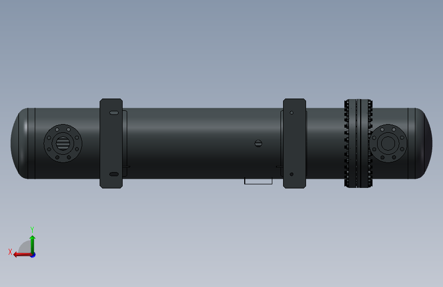 K8283-DN500管壳式氢气换热器 背面视图