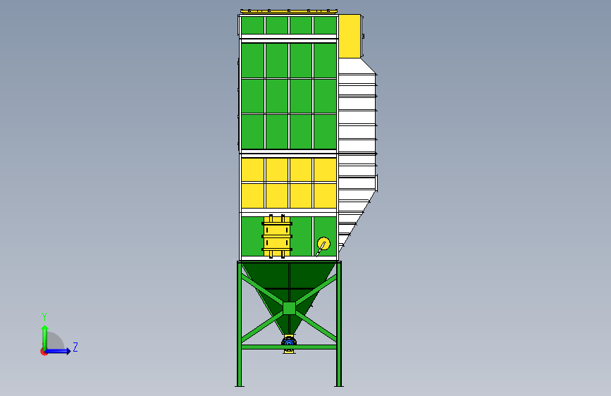 СРФ22х2型袋式除尘器改造成SBF-90x40x2-OV-R 左侧视图