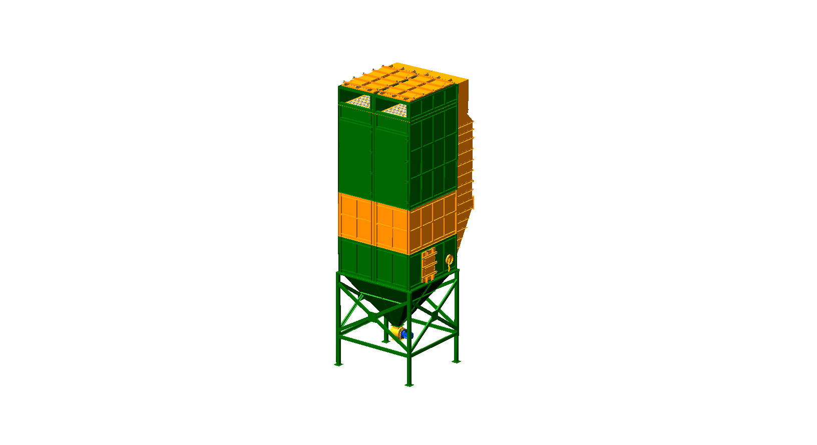 СРФ22х2型袋式除尘器改造成SBF-90x40x2-OV-R