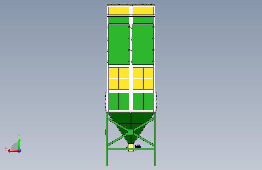СРФ22х2型袋式除尘器改造成SBF-90x40x2-OV-R 背面视图