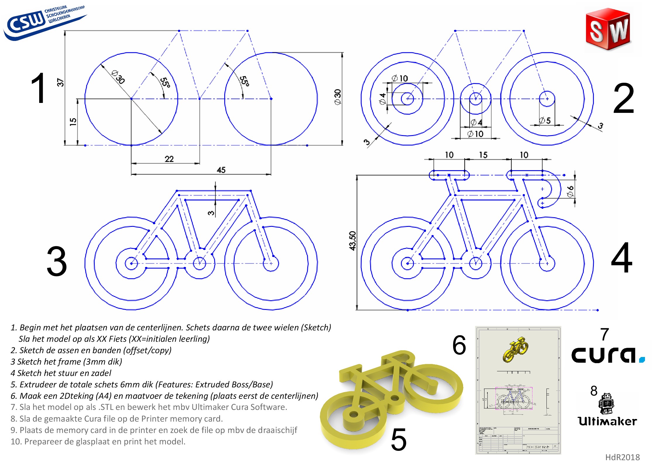 可打印的“Fiets”