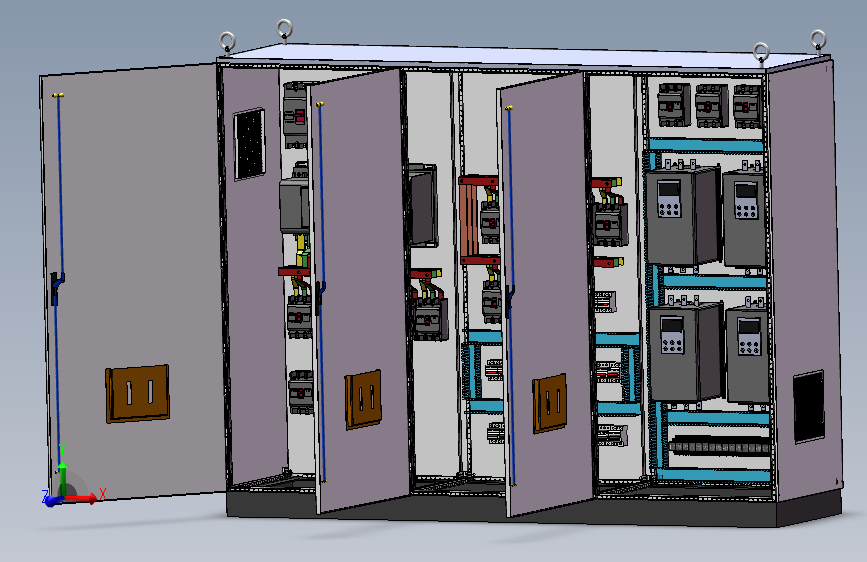 三柜组装双电源630A软启动控制柜