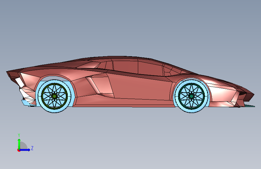 Aventador旗舰超级跑车 左侧视图