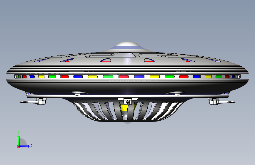 不明飞行物, 空间, 宇宙飞船 左侧视图