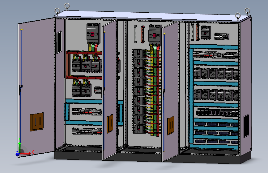 三柜组装630A电源柜接触器控制柜