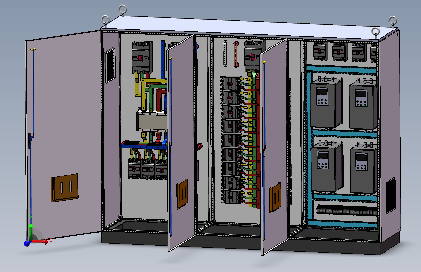 三柜组装双电源630A竖装软启动控制柜