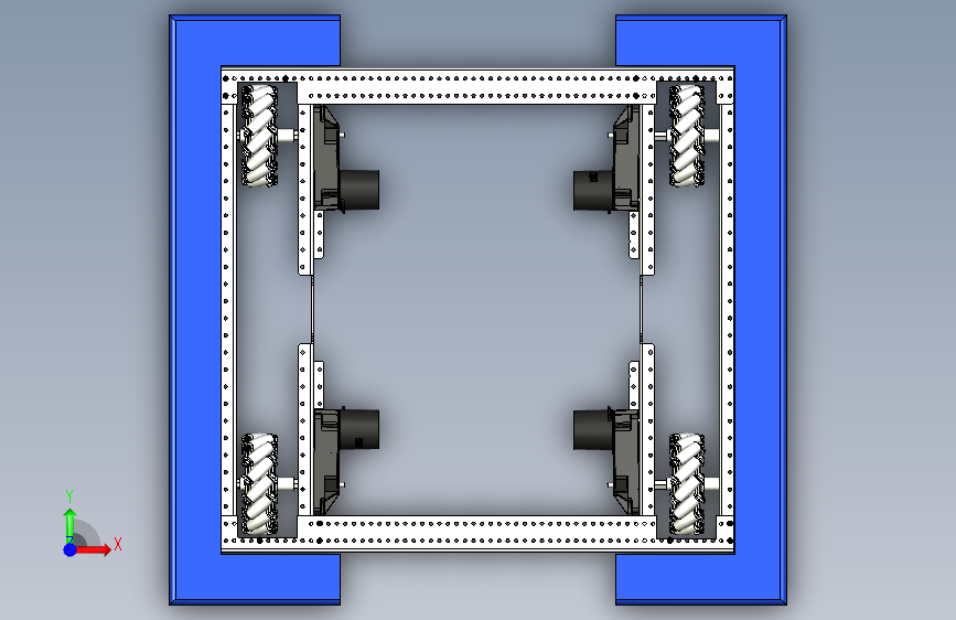 Y2000-麦克纳姆轮 6964_mecanum_drive_base STP 正面视图