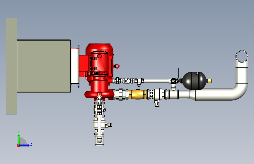 Y0142-泵 fire-pump-system DE-PPCI-005 STP 左侧视图