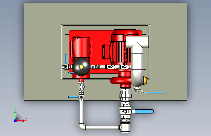 Y0142-泵 fire-pump-system DE-PPCI-005 STP 正面视图