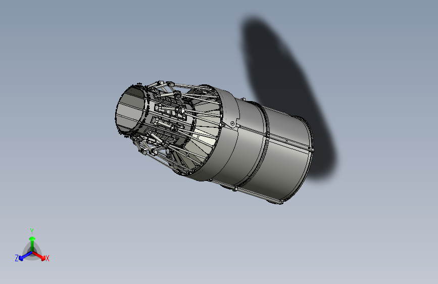 Y0222-航空发动机 加力燃烧室喷管引擎 inventor STP