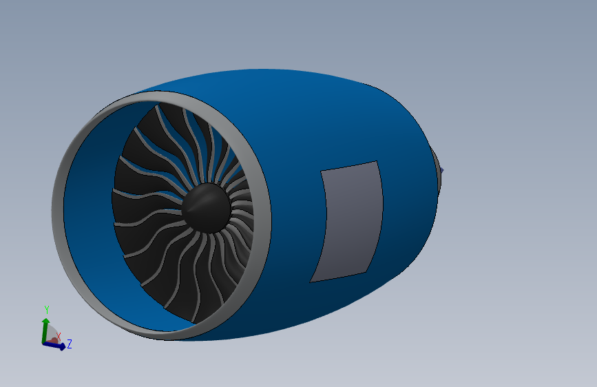 Y0261-航空发动机 ge90 涡扇发动机 SolidWorks stp igs
