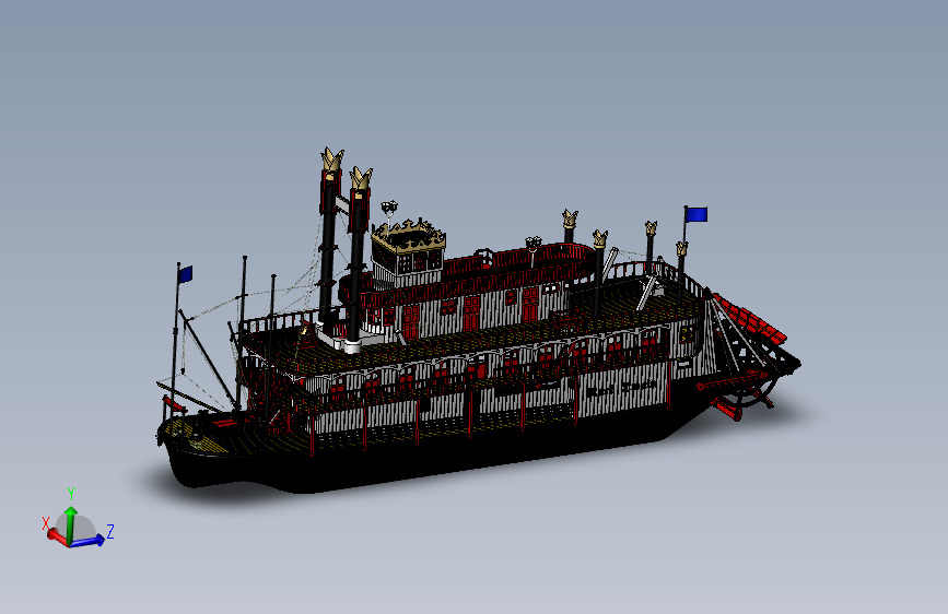 Y0852-轮船 军舰 47cm-steamboat-model-1 1 SW