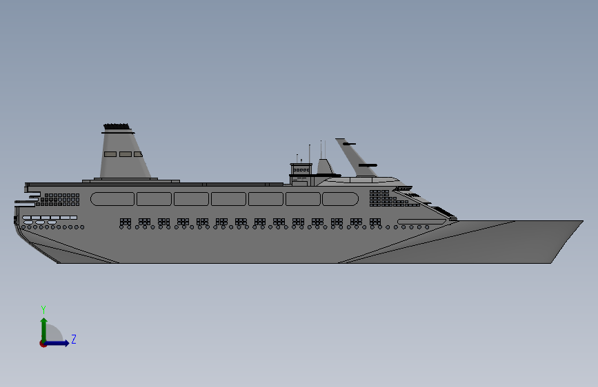 Y0884-轮船 军舰 cruise-ship-1 1 SW 左侧视图