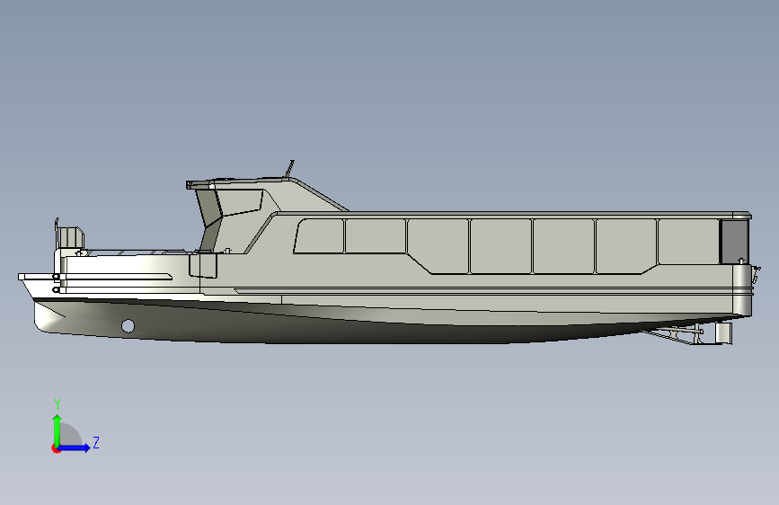 Y0885-轮船 军舰 damen-e-ferry-2306-1 2 STP 左侧视图