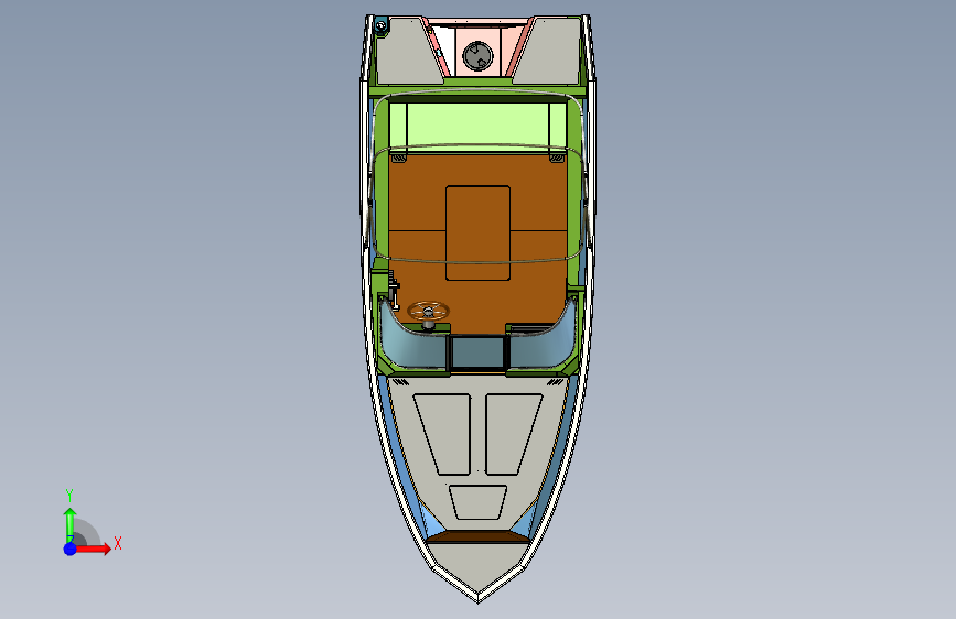Y0937-轮船 军舰 prototype-aluminum-boat-500-1 1 STP IGS X_T 正面视图