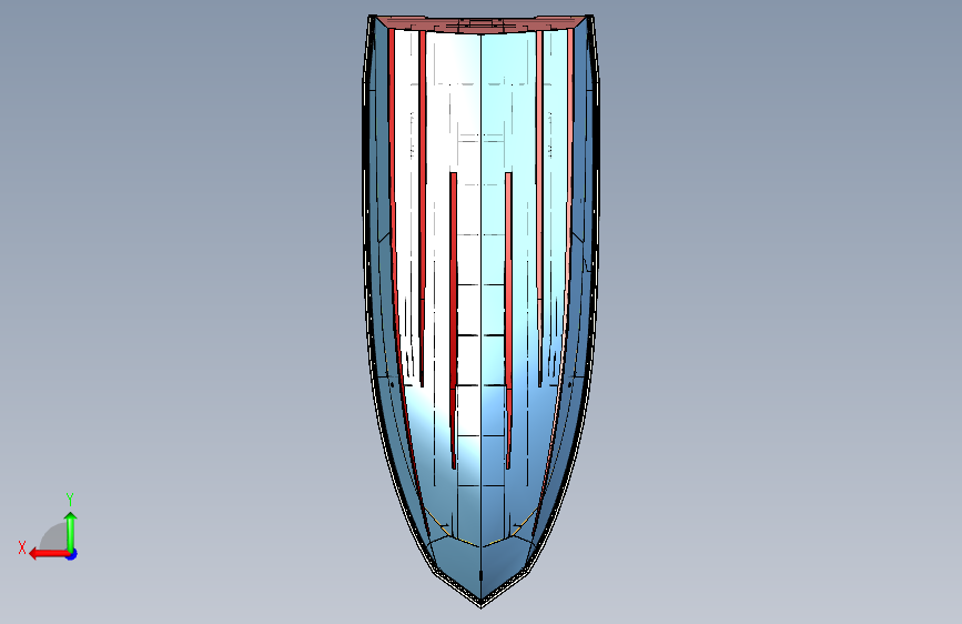 Y0937-轮船 军舰 prototype-aluminum-boat-500-1 1 STP IGS X_T 背面视图
