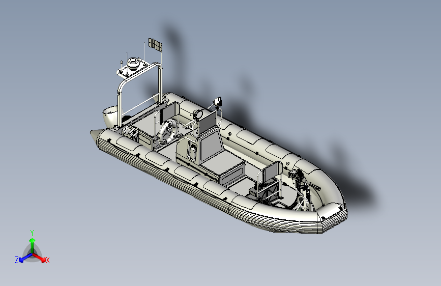 Y0943-轮船 军舰 rhib-1 3 STP 主视图