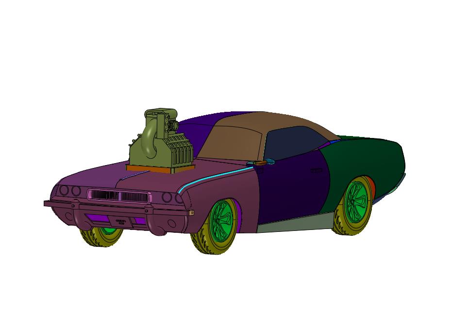 复古双门轿跑车道奇挑战者