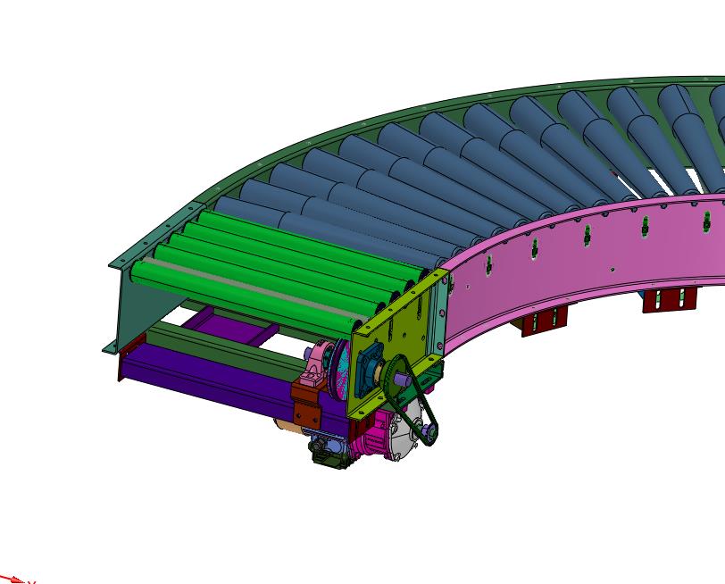 工业传送90度滚筒转弯机