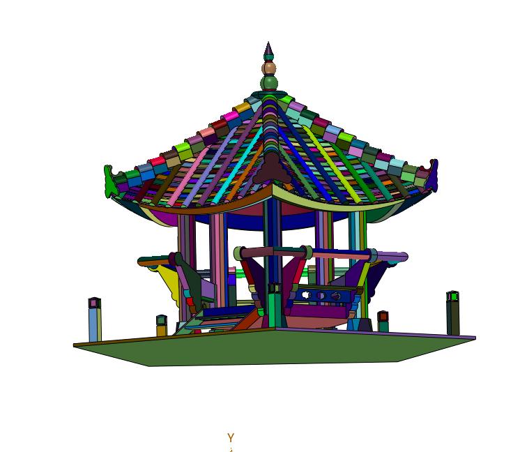 户外庭院古建凉亭中式景观