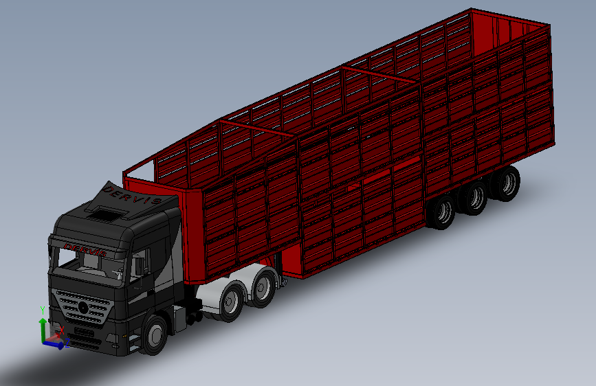 Y1517-卡车  cattle-trailer-original-truck SW