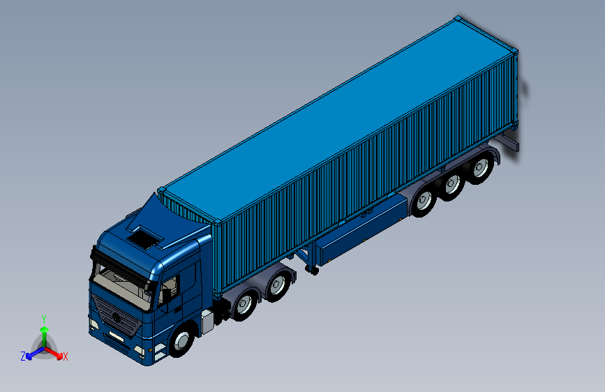 Y1547-卡车  MB-Actros+Container 3DXML CGR STEP STL