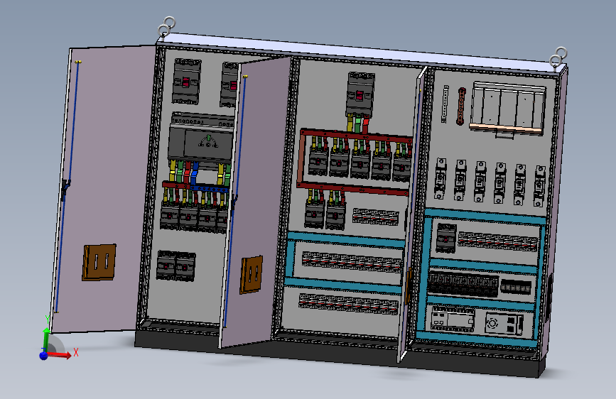 三柜组装双电源刀开关plc风机控制柜