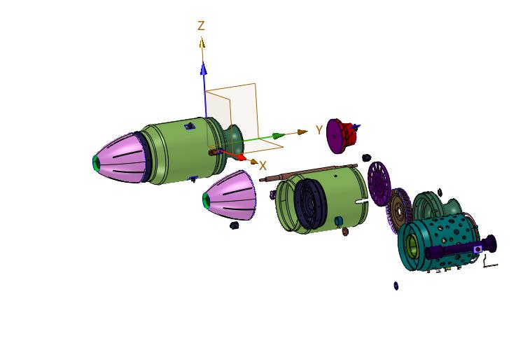 科幻飞机喷气涡轮引擎3d模型