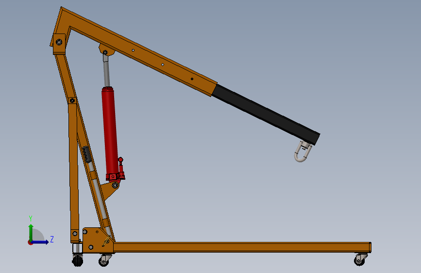 Y2104-起重机 Engine_hoist SW INVENTOR STP 左侧视图