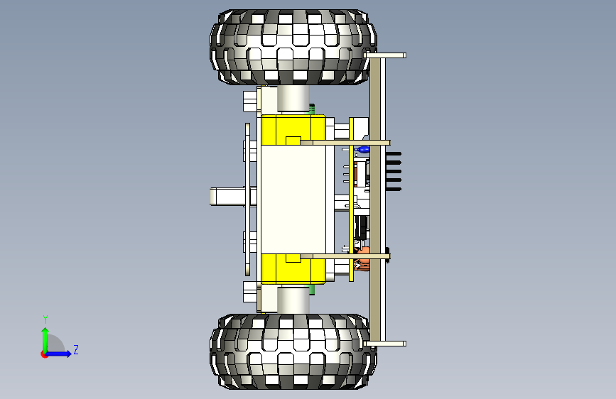 Y2249-AGV 智能小车 line-follower-robot-3 INVENTOR STP IGS 左侧视图