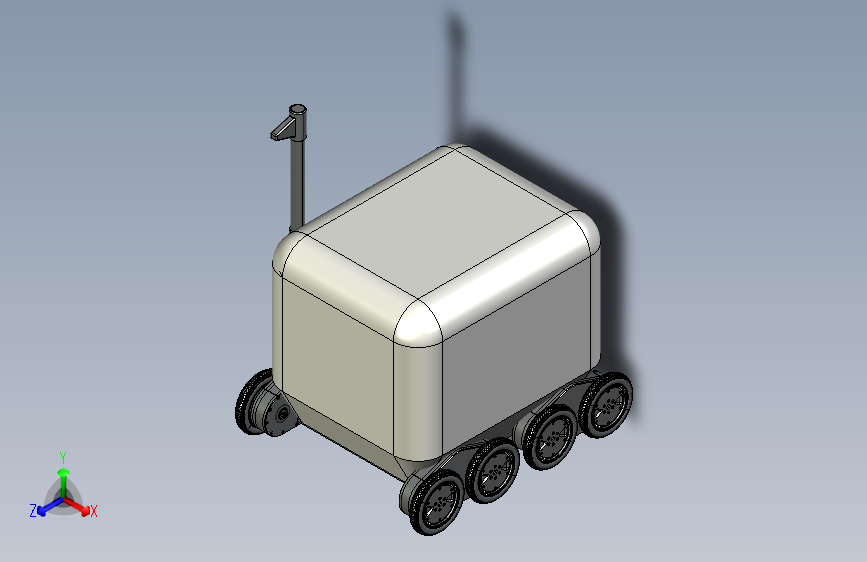 Y2247-AGV 智能小车 last-mile-logistics-delivery-robot STP