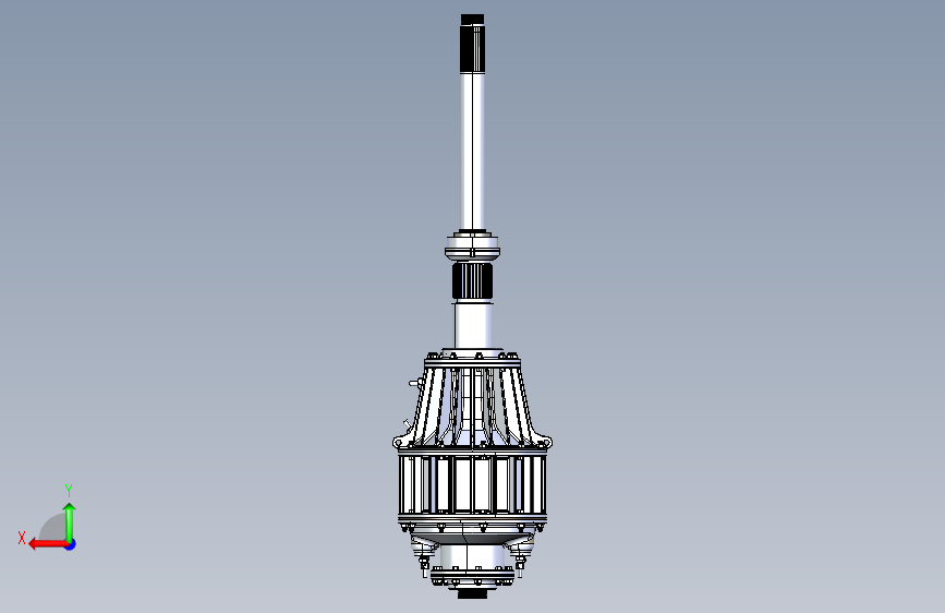 Y2404-变速箱 减速器 planetary-gearbox-of-the-coaxial-helicopter SW STP 背面视图
