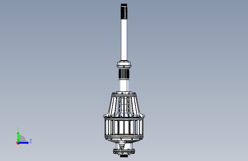 Y2404-变速箱 减速器 planetary-gearbox-of-the-coaxial-helicopter SW STP 左侧视图
